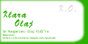 klara olaj business card